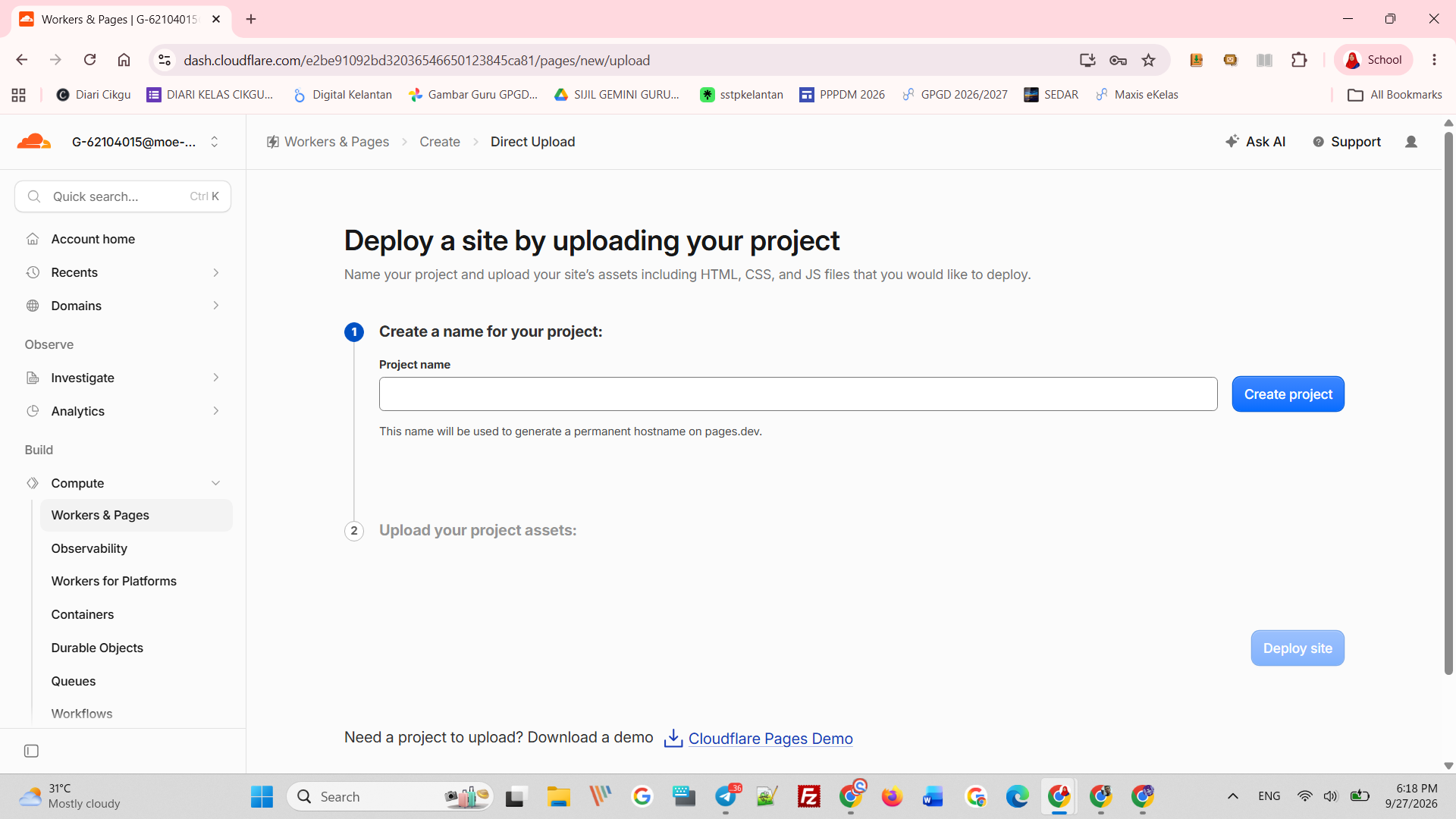 Borang nama projek